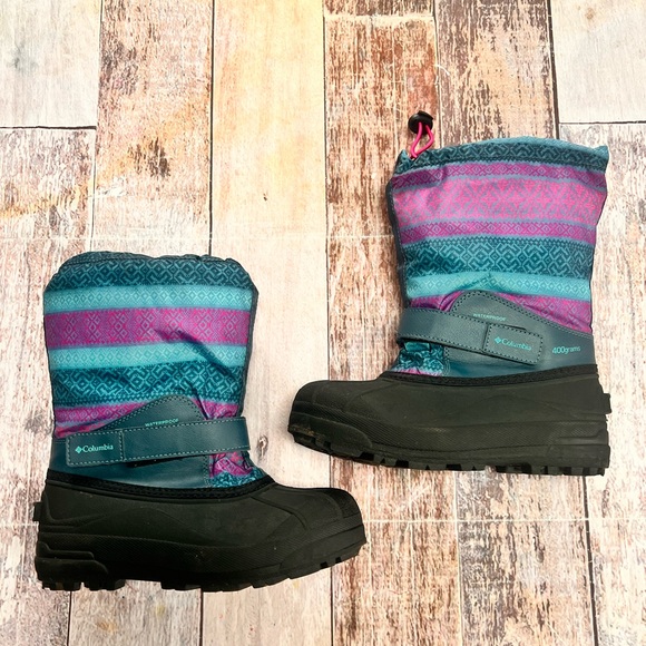 Columbia 400 grams waterproof winter snow boots purple blue size‎ 5 - Picture 1 of 9